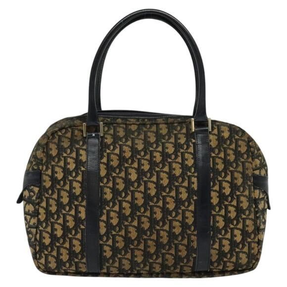 DIOR Trotter Canvas Hand Bag Navy Gold - Picture 3 of 12